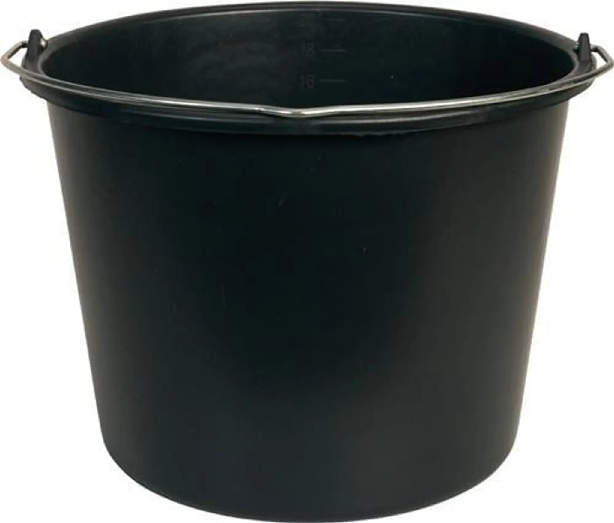 Baueimer 20 l – aus Recycling-Kunststoff, schwarz